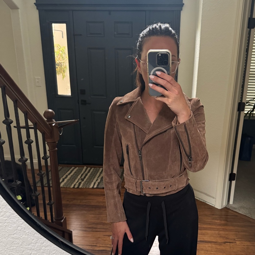 BlankNYC Brown Suede Moto Jacket